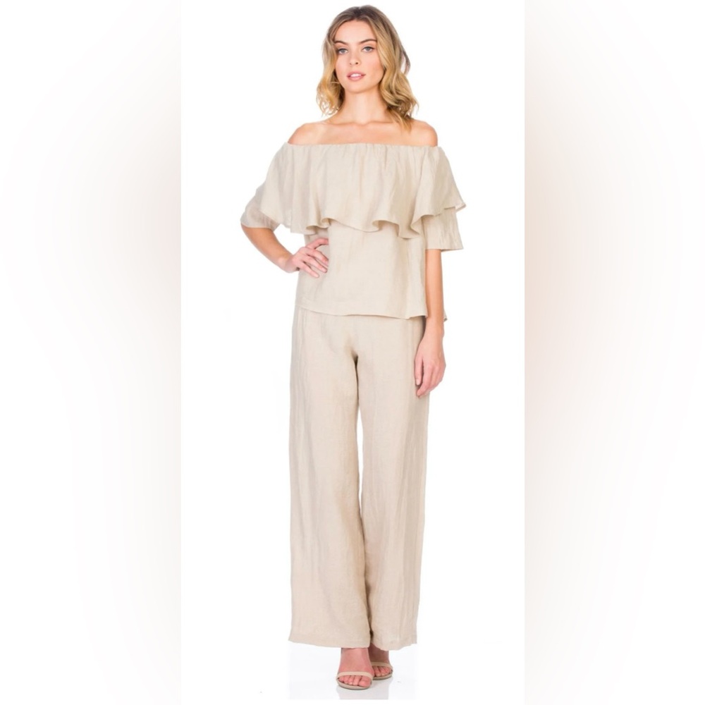 MAVEN West wide leg linen pants size large - Picture 2 of 9